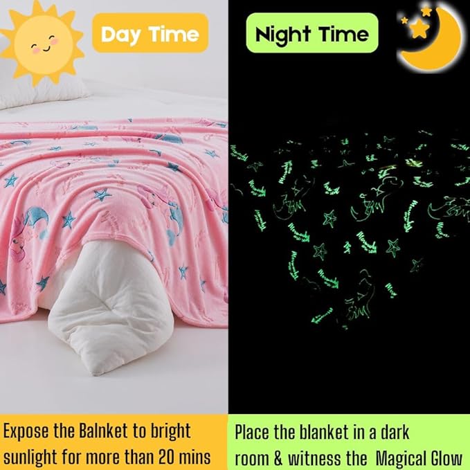Mermaid Glow in The Dark Blanket