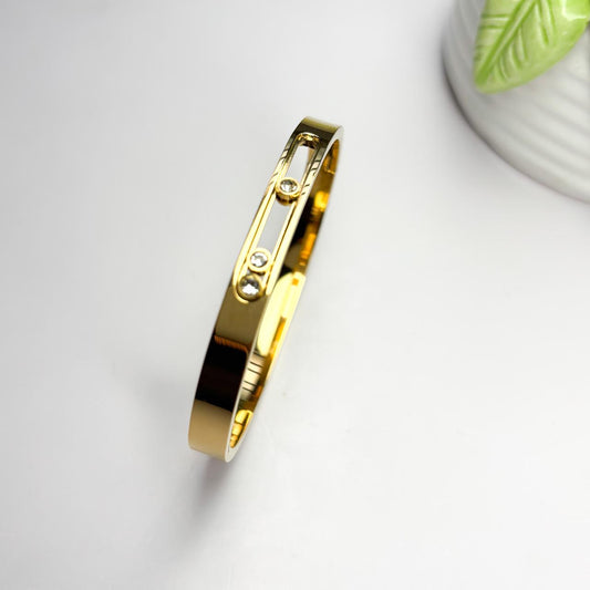 Triple Running Stone Bangle Bracelet