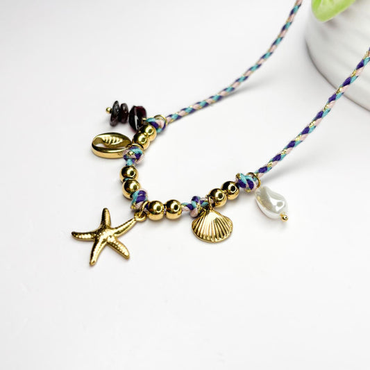 Wavewoven Thread Charm Necklace