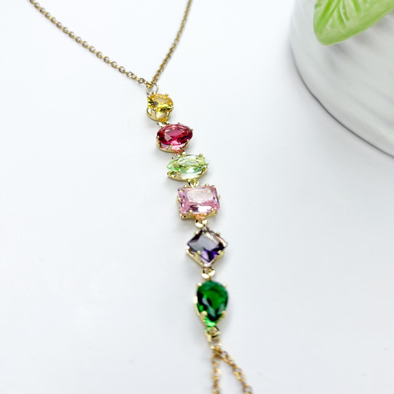 Multi-Color Stone Hand Chain