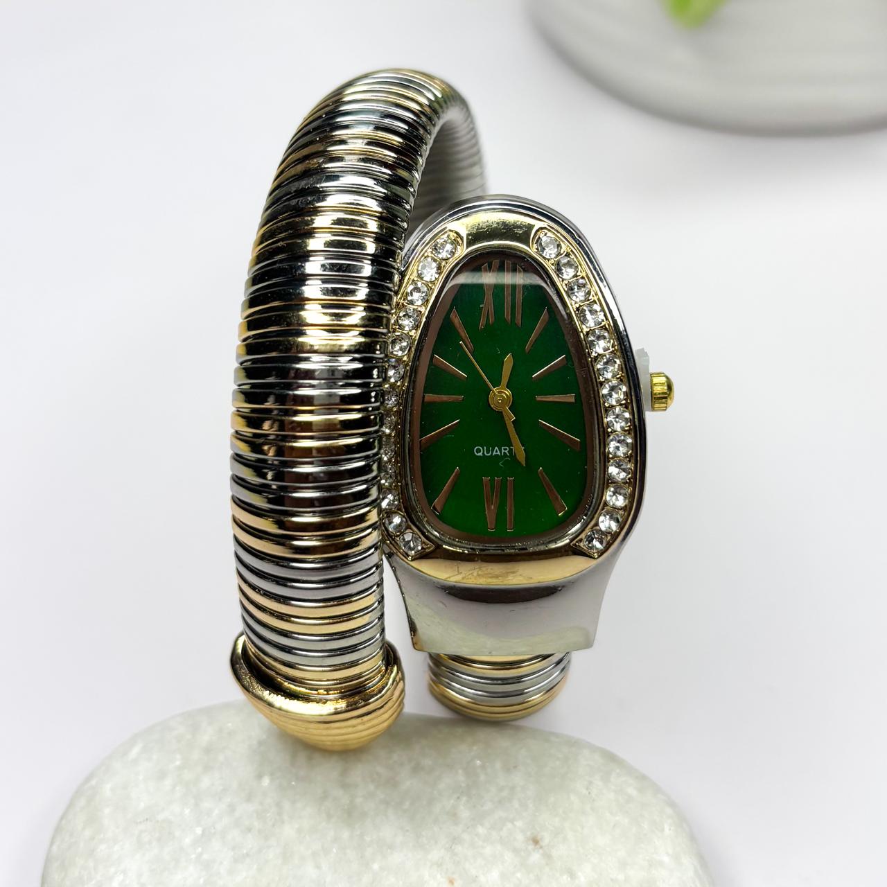 Serpenti Snake Watch Dual-Tone (Green Dial)