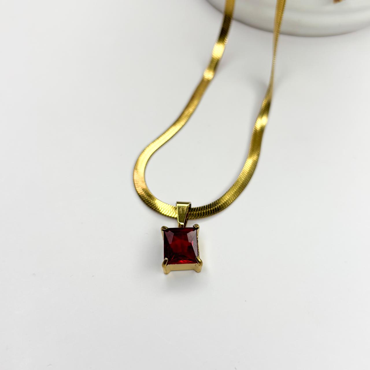 Ruby Snake Chain Necklace