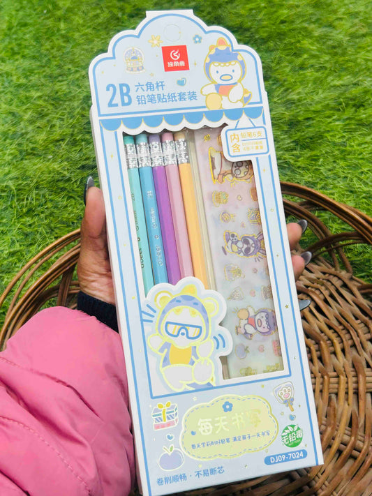 HB Pencil Set With Sticker