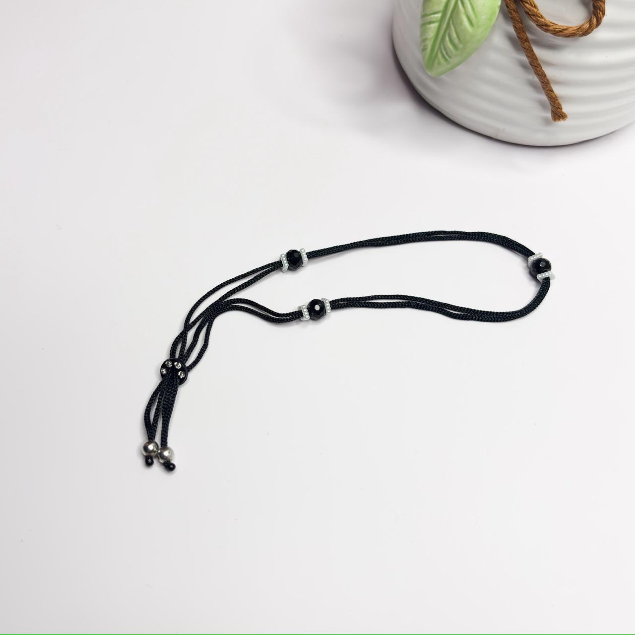 Shadow Bead Thread Anklet- Model 2