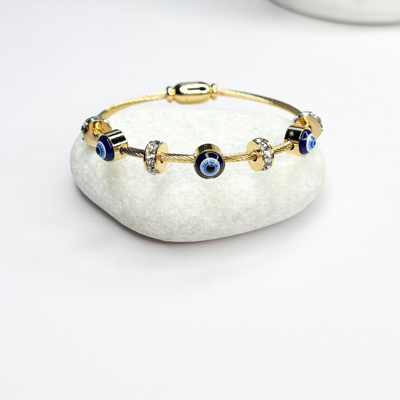 Evil Eye Sparkle Bangle Bracelet