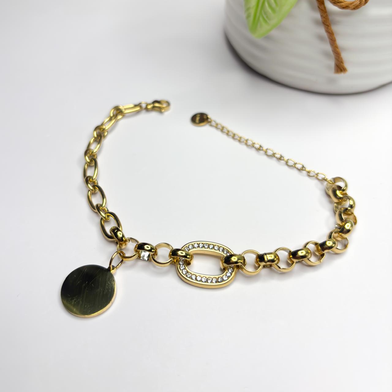 Elegant Duo-Link Charm Bracelet