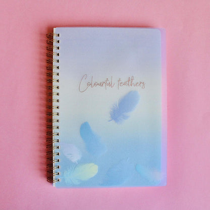 Colorful Feathers Spiral Diary