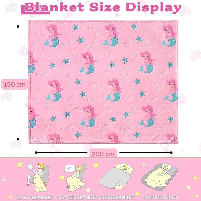 Mermaid Glow in The Dark Blanket