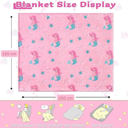 Mermaid Glow in The Dark Blanket