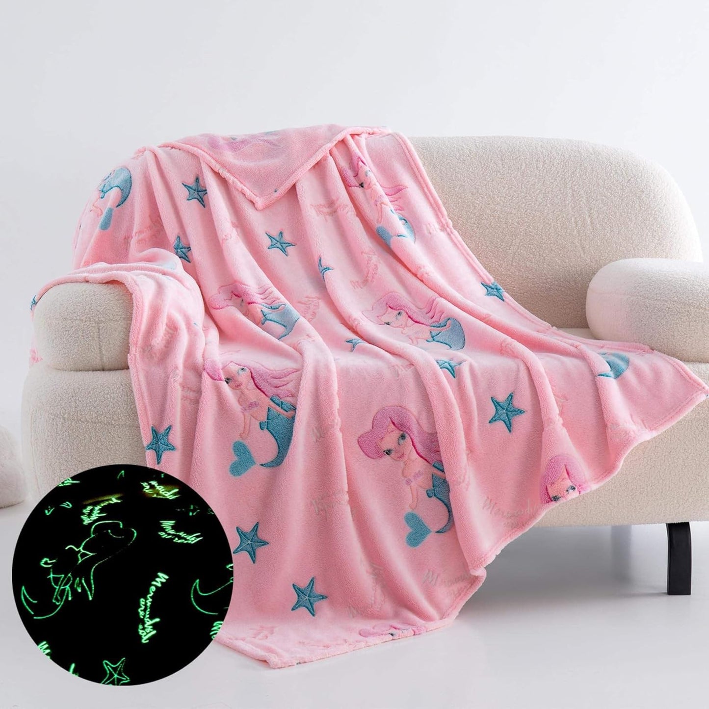 Mermaid Glow in The Dark Blanket