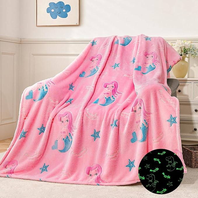 Mermaid Glow in The Dark Blanket