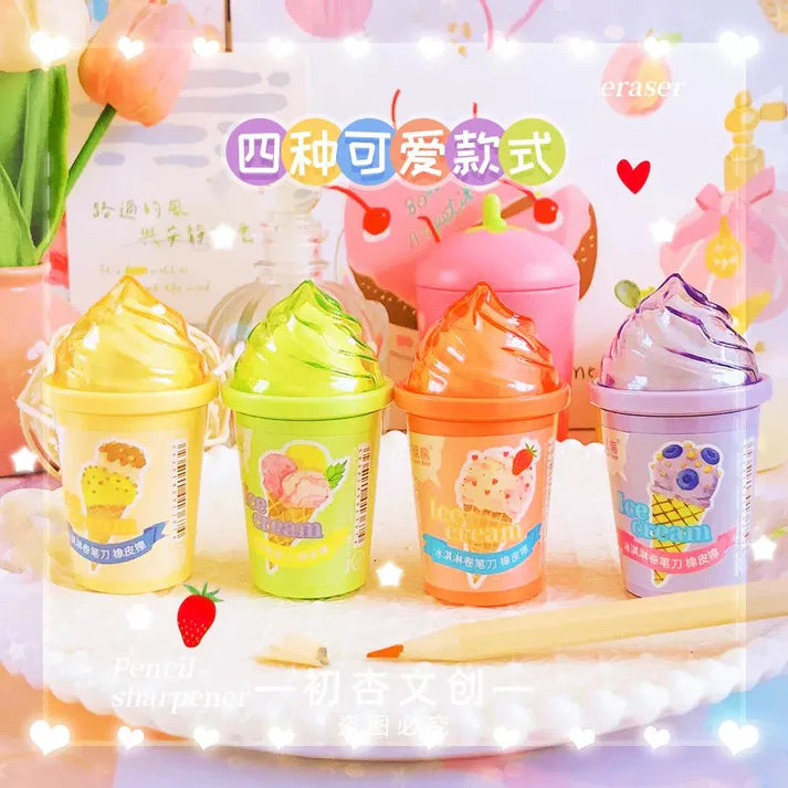 Ice Cream Eraser With Sharpener