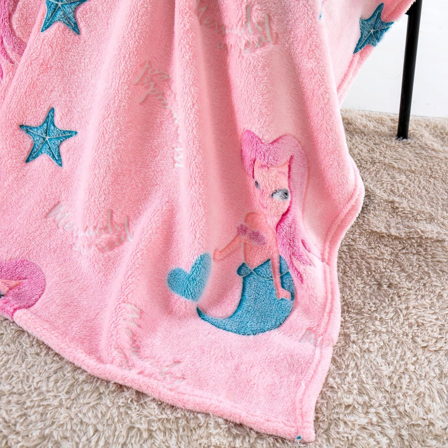 Mermaid Glow in The Dark Blanket