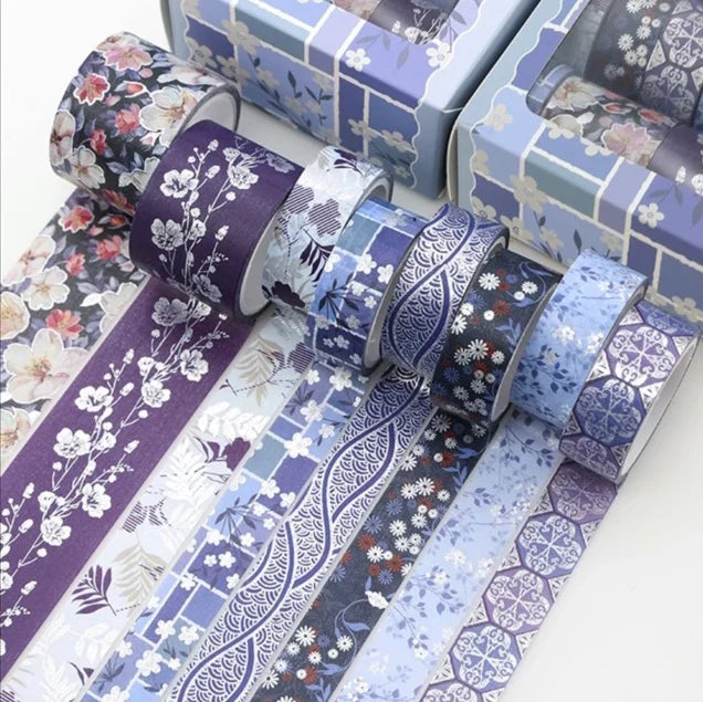 Blue Floral Washi Tape