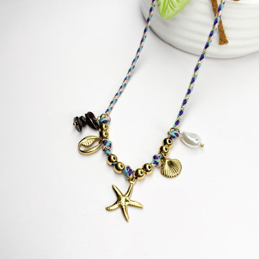 Wavewoven Thread Charm Necklace