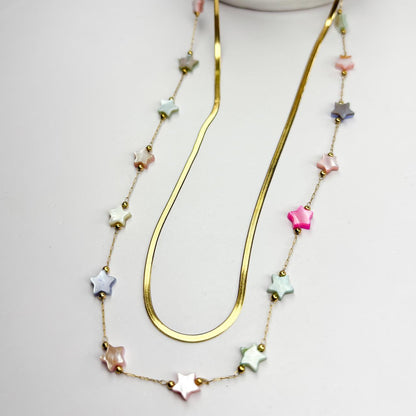 Multi-Color Starry Double Layered Necklace