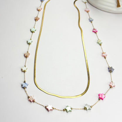 Multi-Color Starry Double Layered Necklace