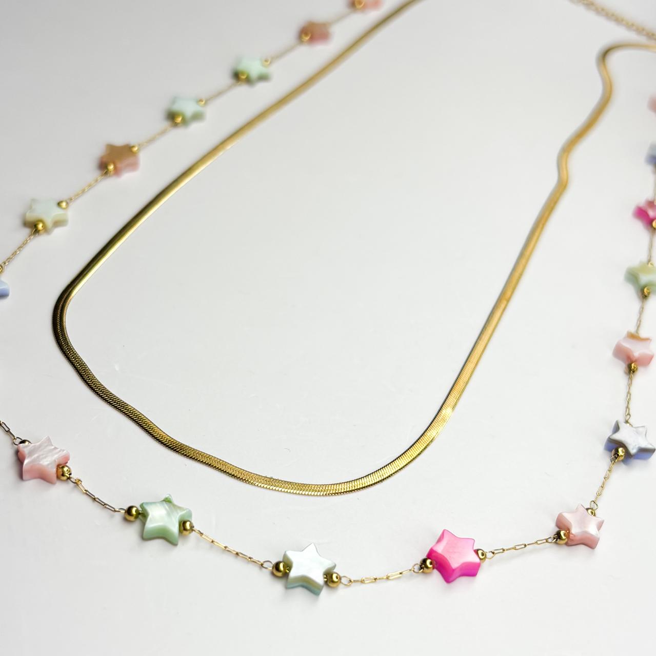 Multi-Color Starry Double Layered Necklace