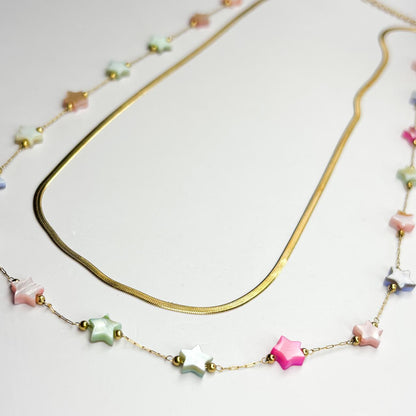 Multi-Color Starry Double Layered Necklace