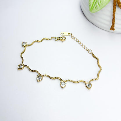 Curvy White Stones Bracelet