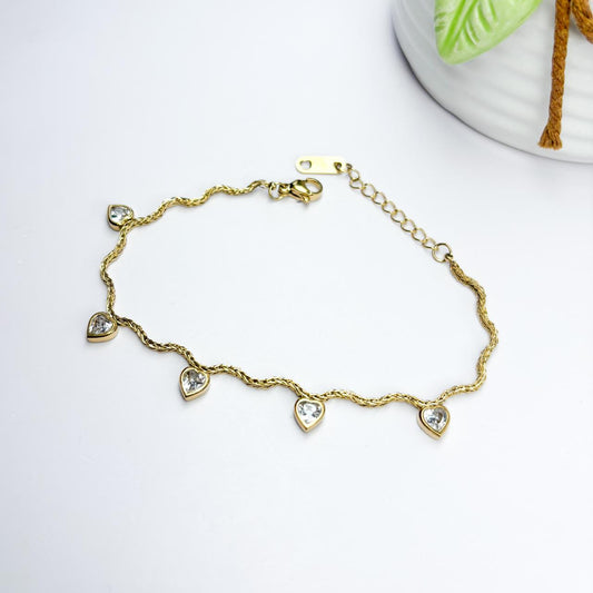 Curvy White Stones Bracelet