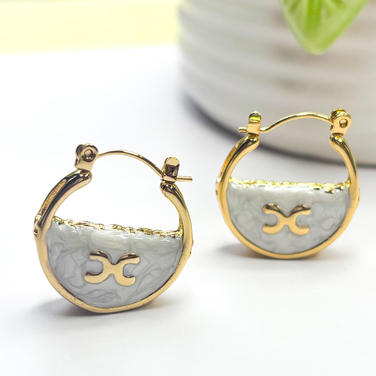Ivory Crest Hoop Earrings