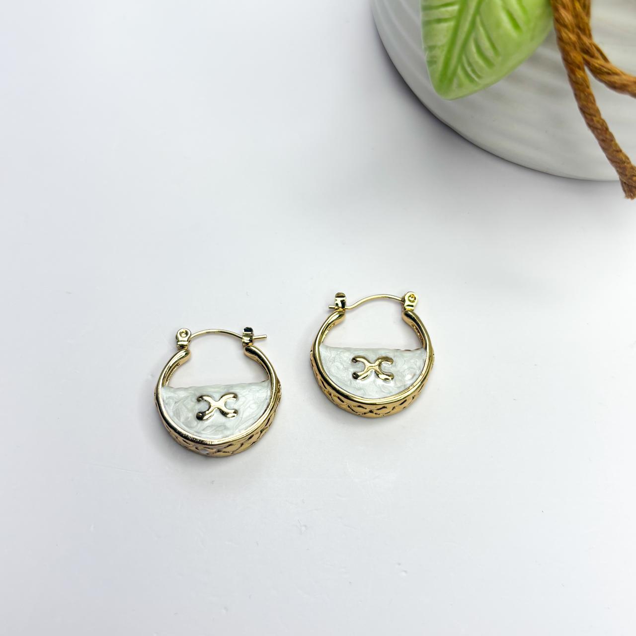 Ivory Crest Hoop Earrings