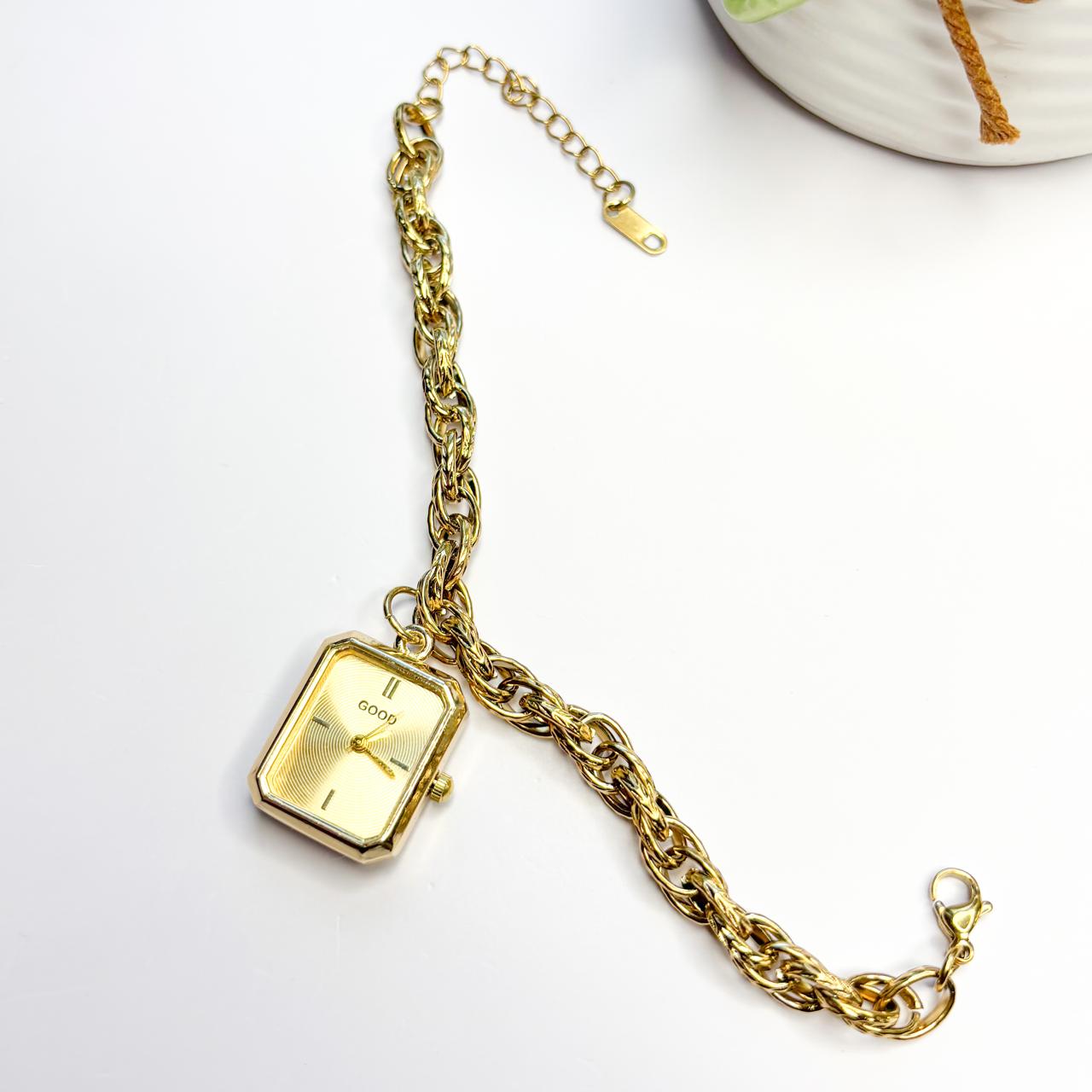 Chain Bracelet with Hanging Watch