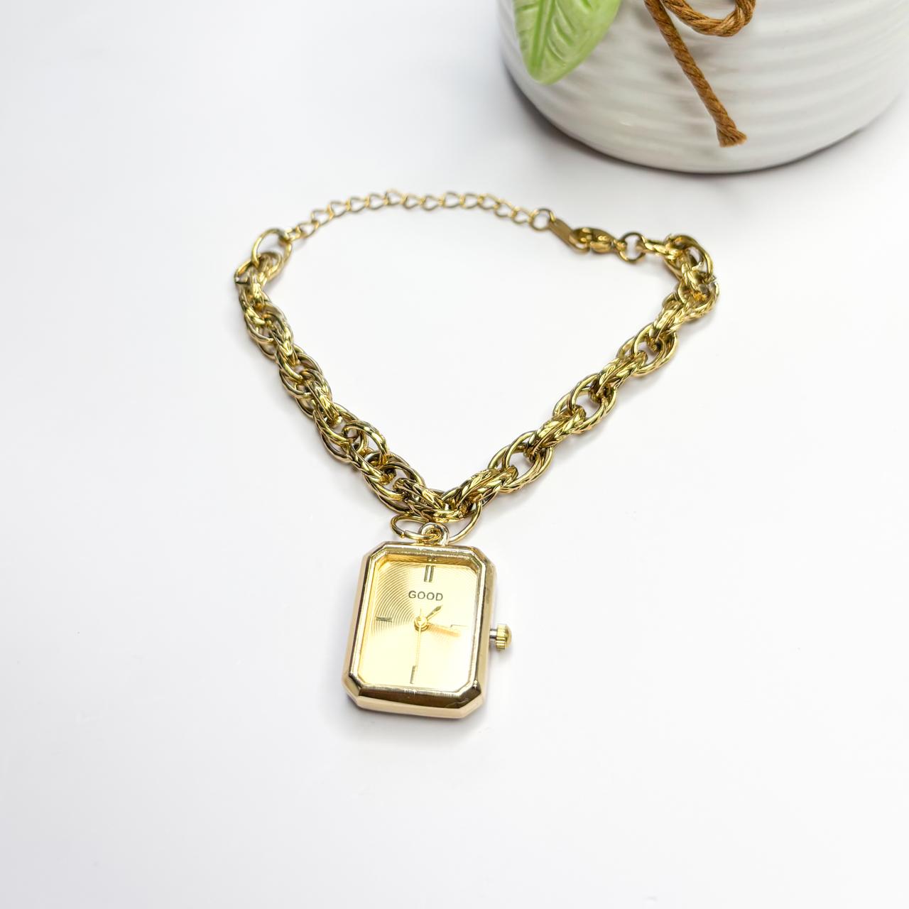 Chain Bracelet with Hanging Watch