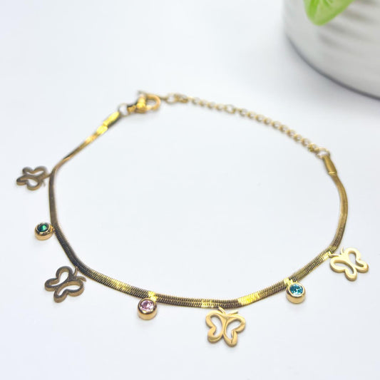 Multi-Stone Butterfly Bracelet