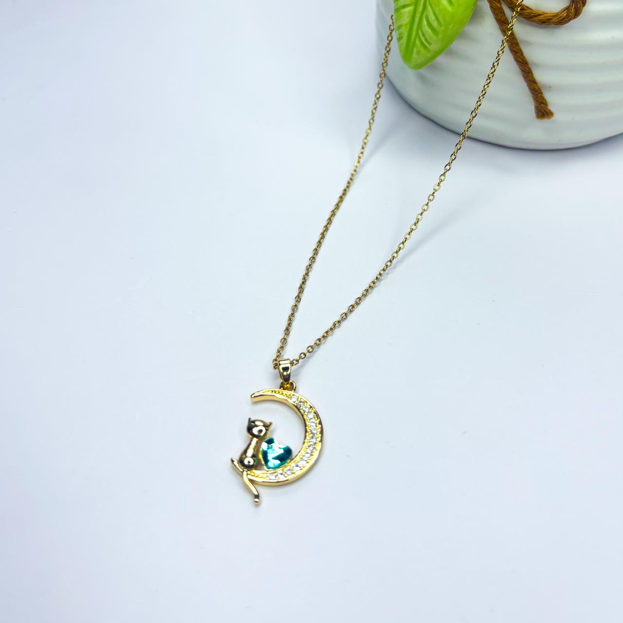 Moonlit Cat Necklace