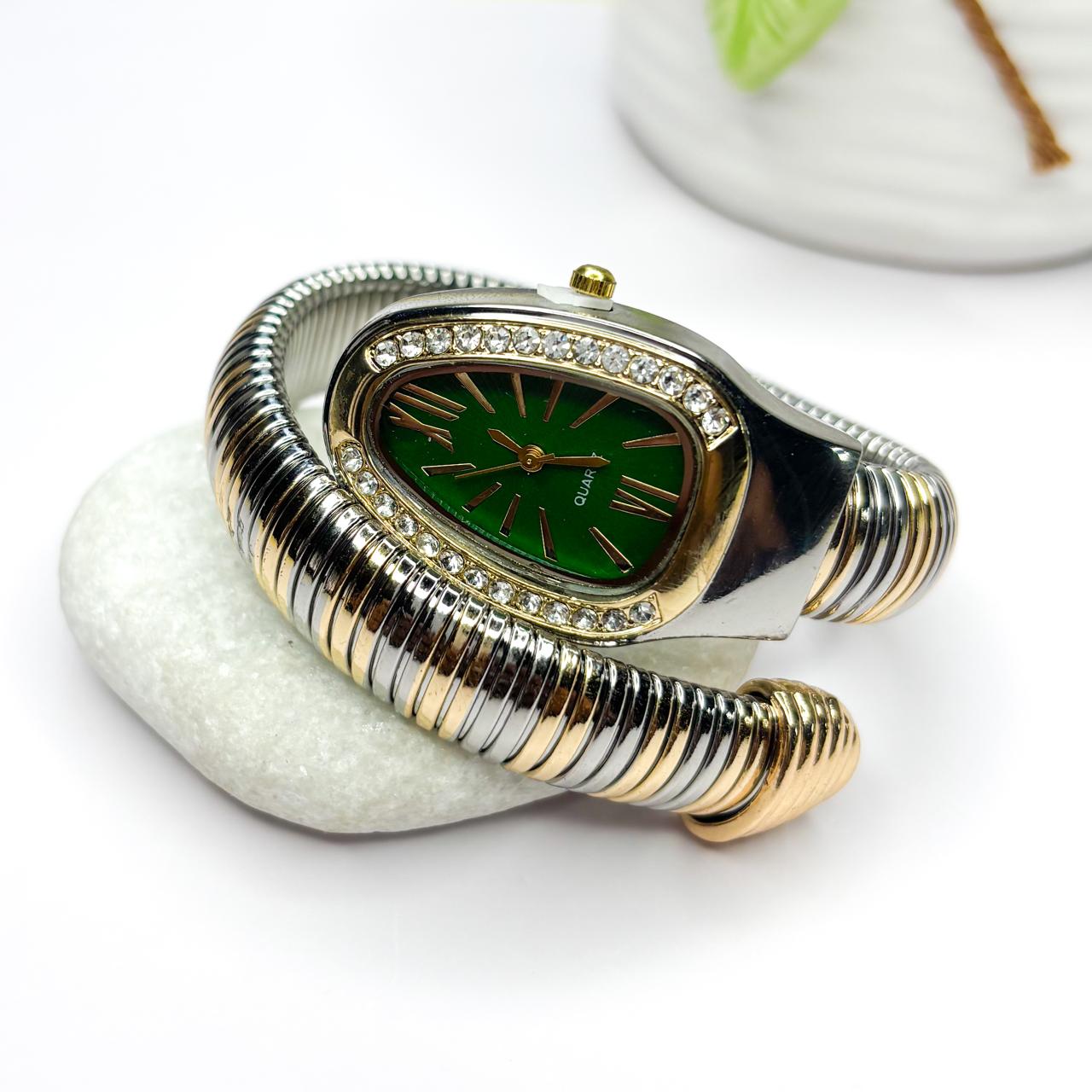 Serpenti Snake Watch Dual-Tone (Green Dial)