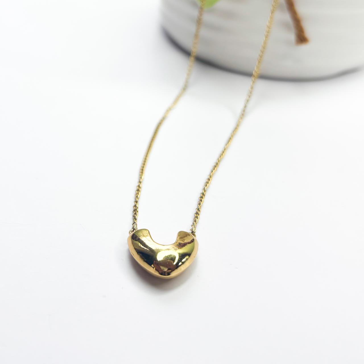 Golden V-Heart Necklace