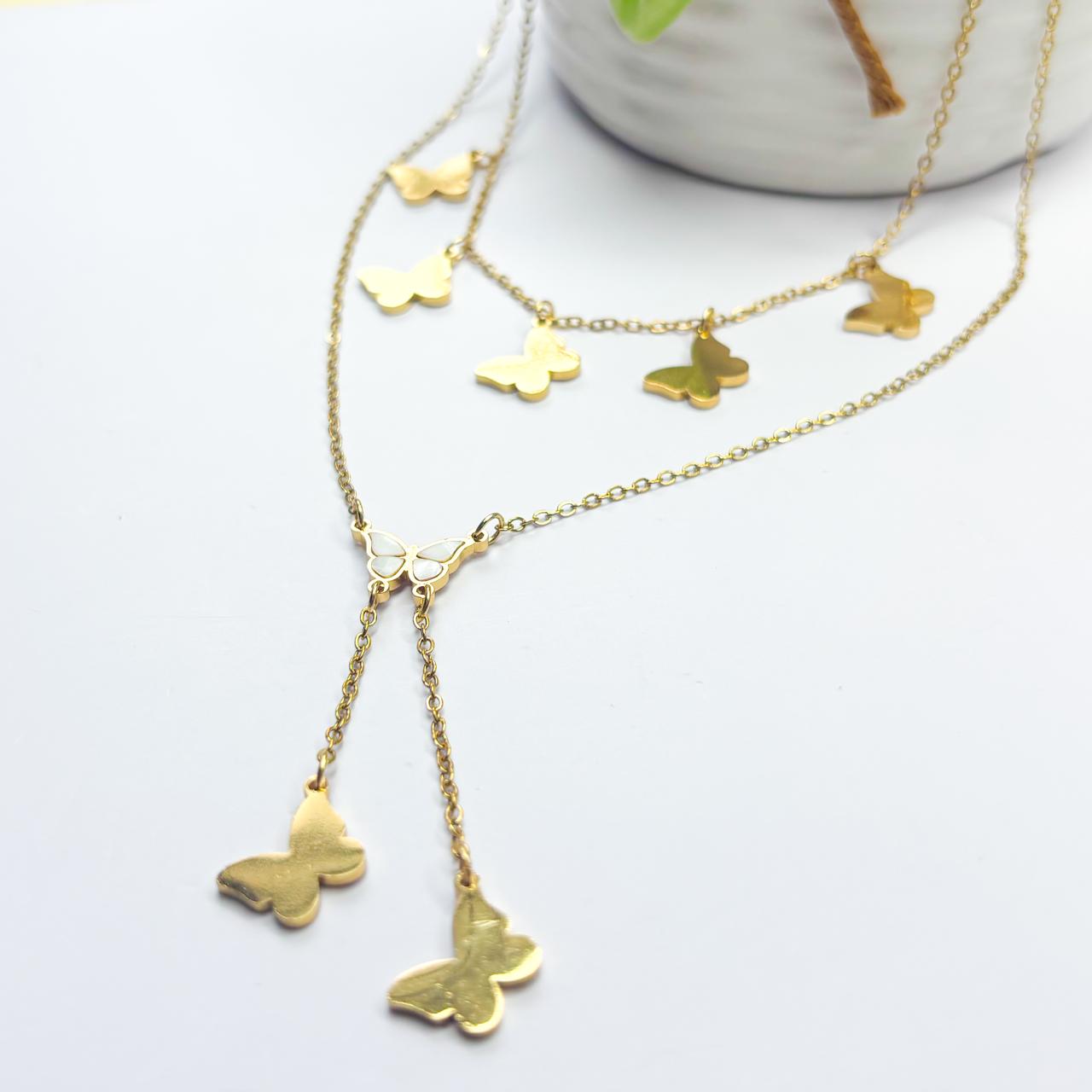 Butterfly Double Layer Necklace
