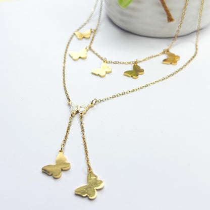 Butterfly Double Layer Necklace