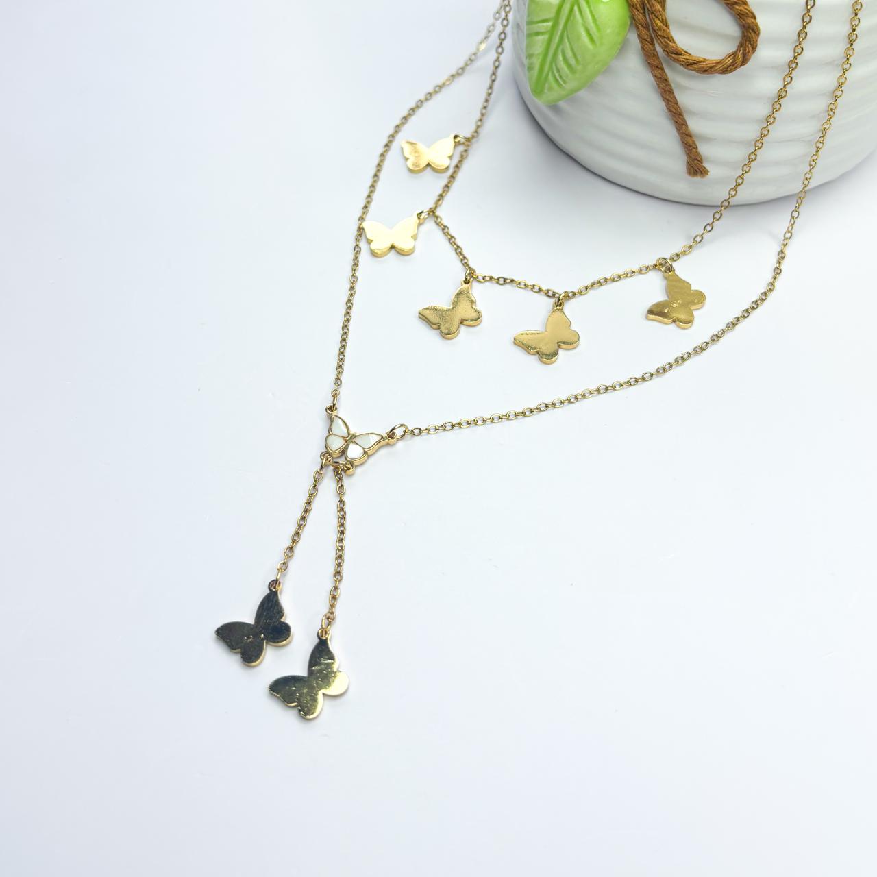 Butterfly Double Layer Necklace