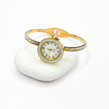 Aurora Luxe Gold Bangle Watch