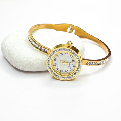 Aurora Luxe Gold Bangle Watch