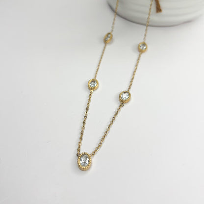 Multi Oval Stone Necklace