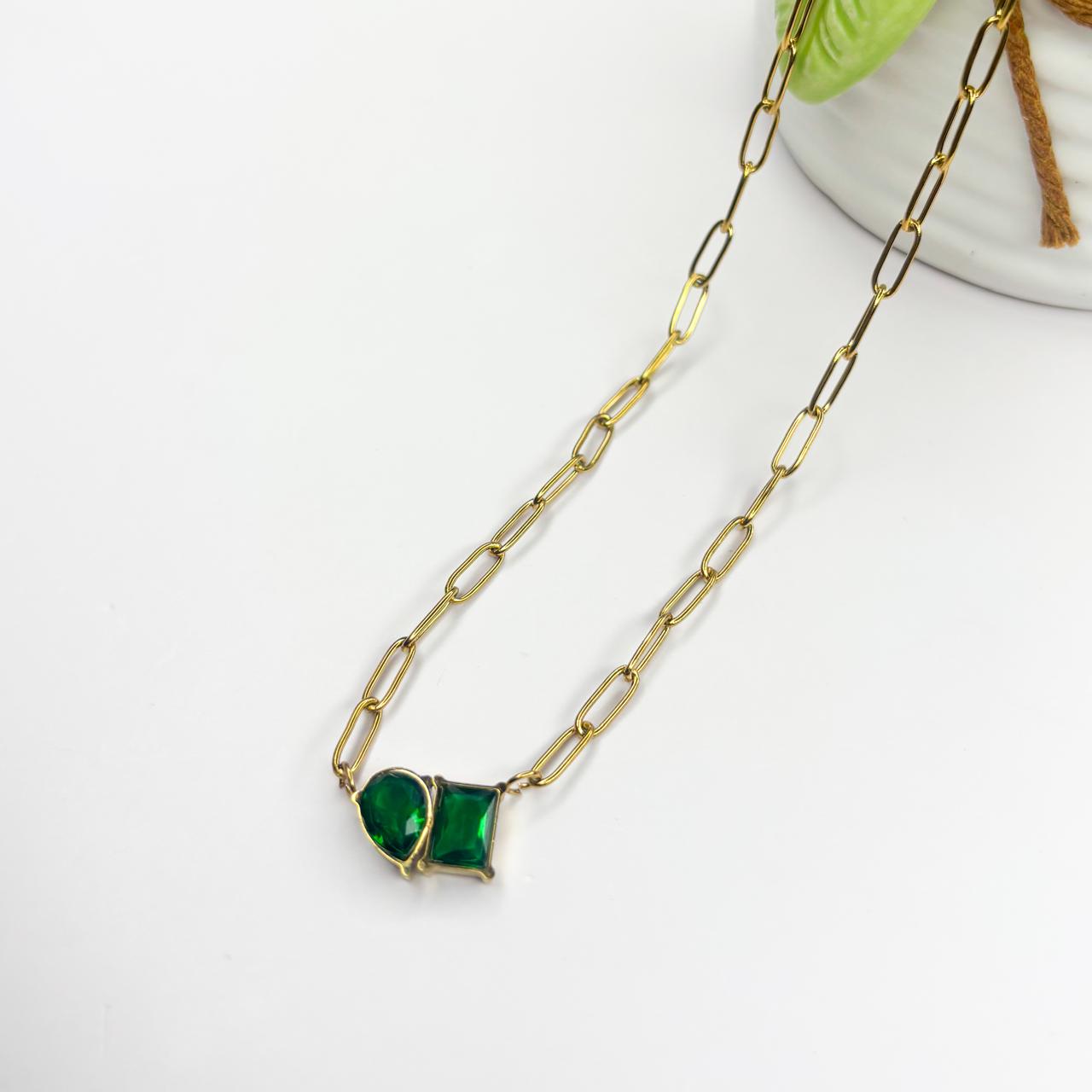 Emerald Duo Link Necklace