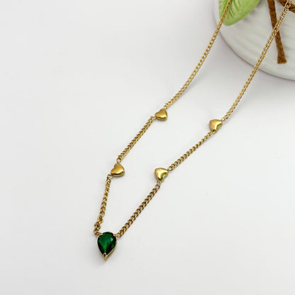 Emerald Whisper Heart Necklace