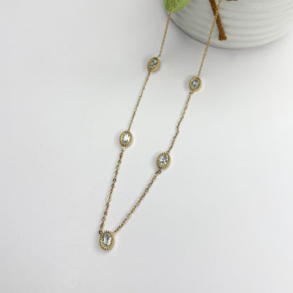 Multi Oval Stone Necklace