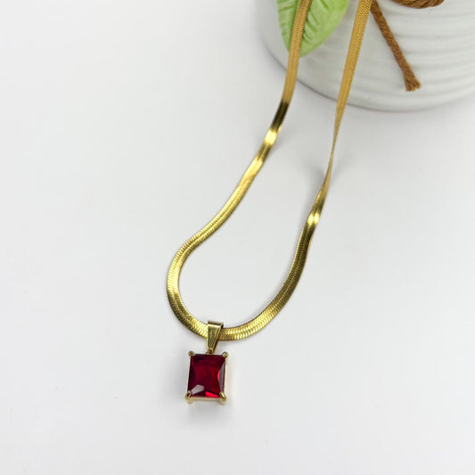 Ruby Snake Chain Necklace