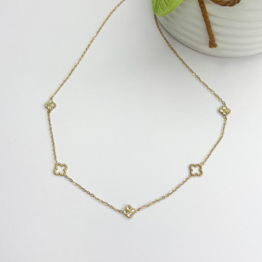 Lucky Clover Gems Necklace