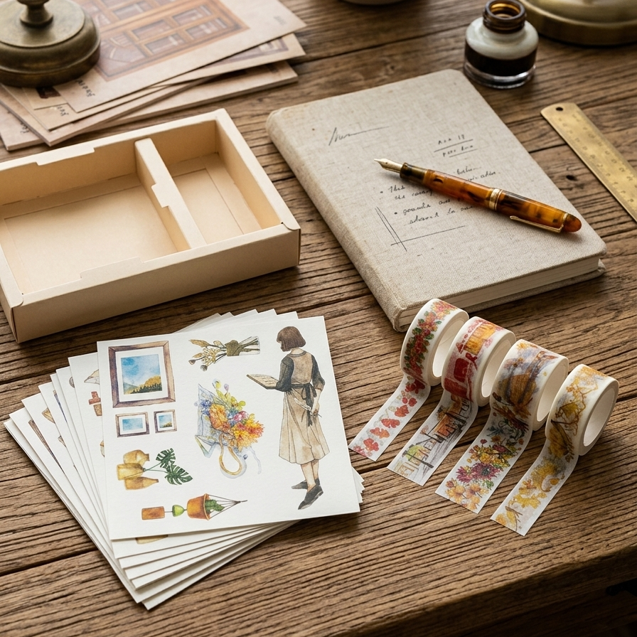 Autumn Wind Washi Tapes & Sticker Set