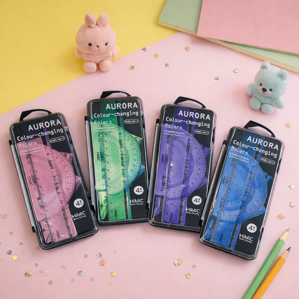 Aurora Crystal Colour-Changing Ruler Set