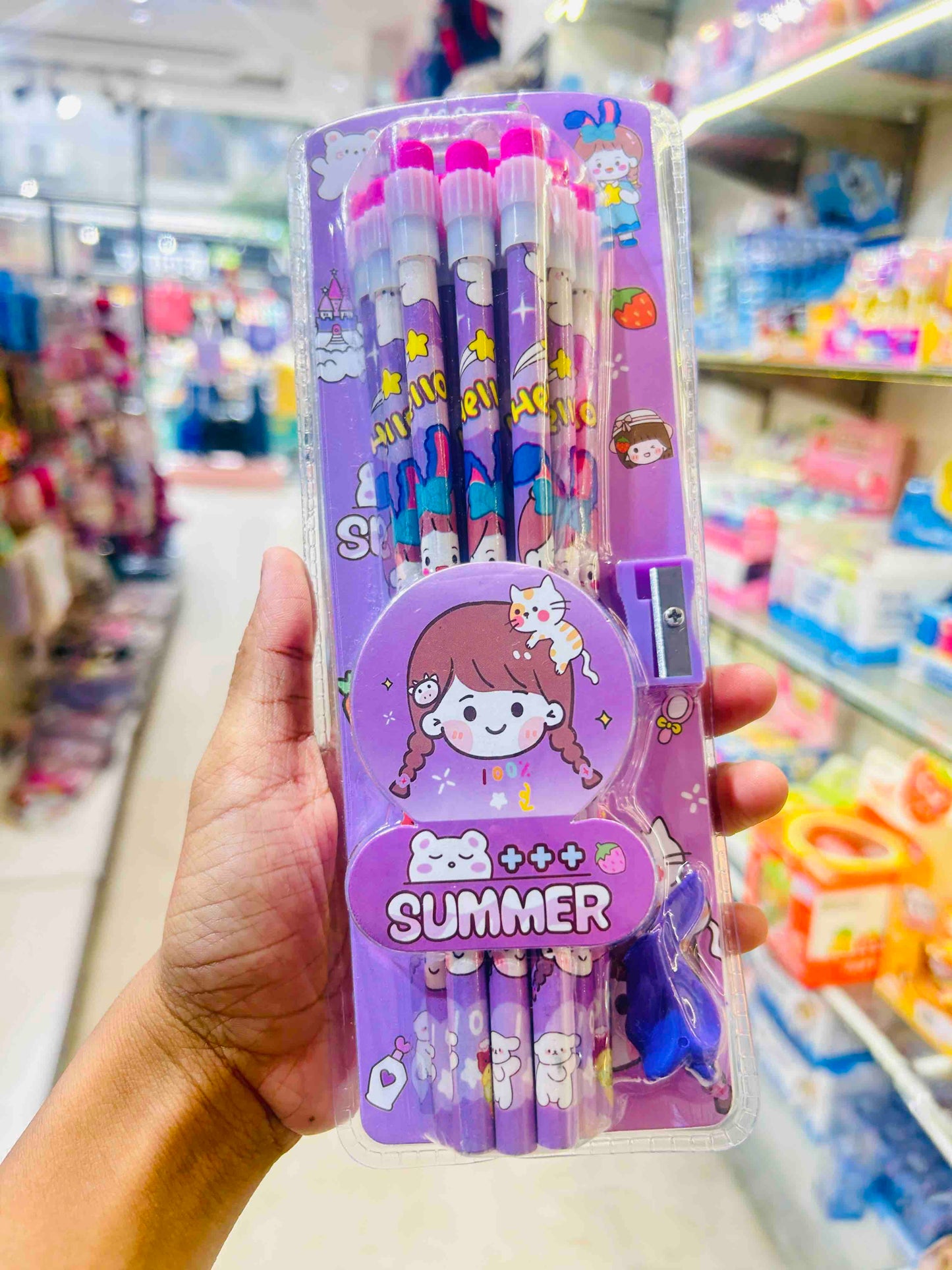 Pencil Set With Eraser And Sharpener