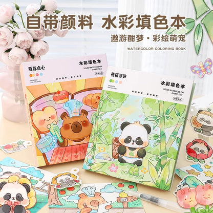 Watercolor Colouring Doodle Book