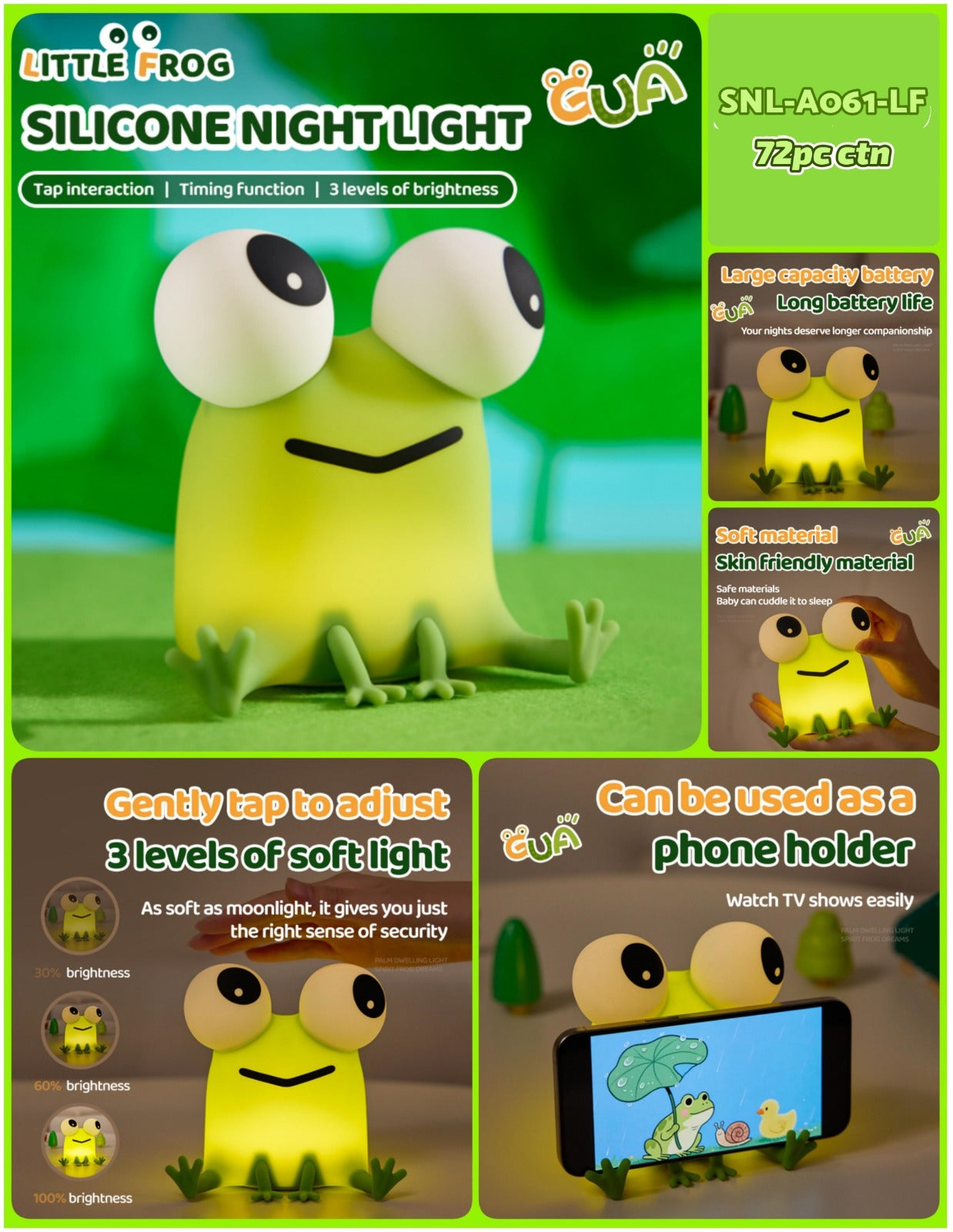 Cute Silicone Little Frog Lamp
