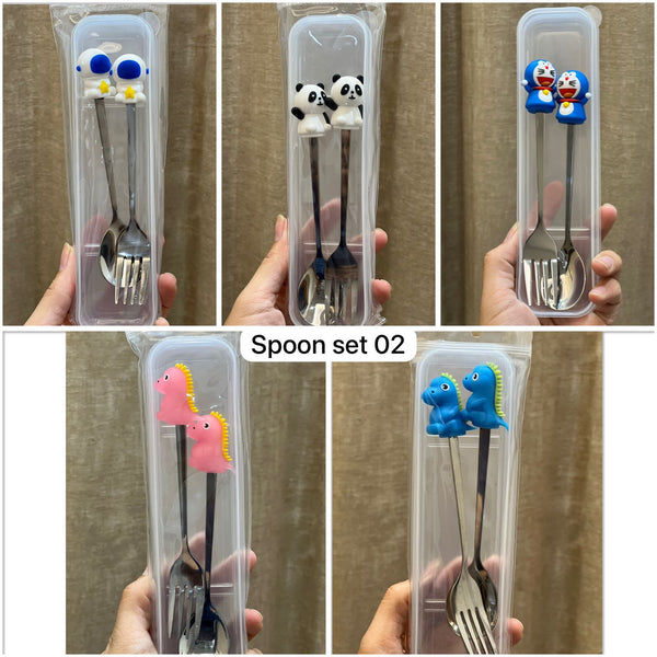 Cute Characters Fork & Spoon Set